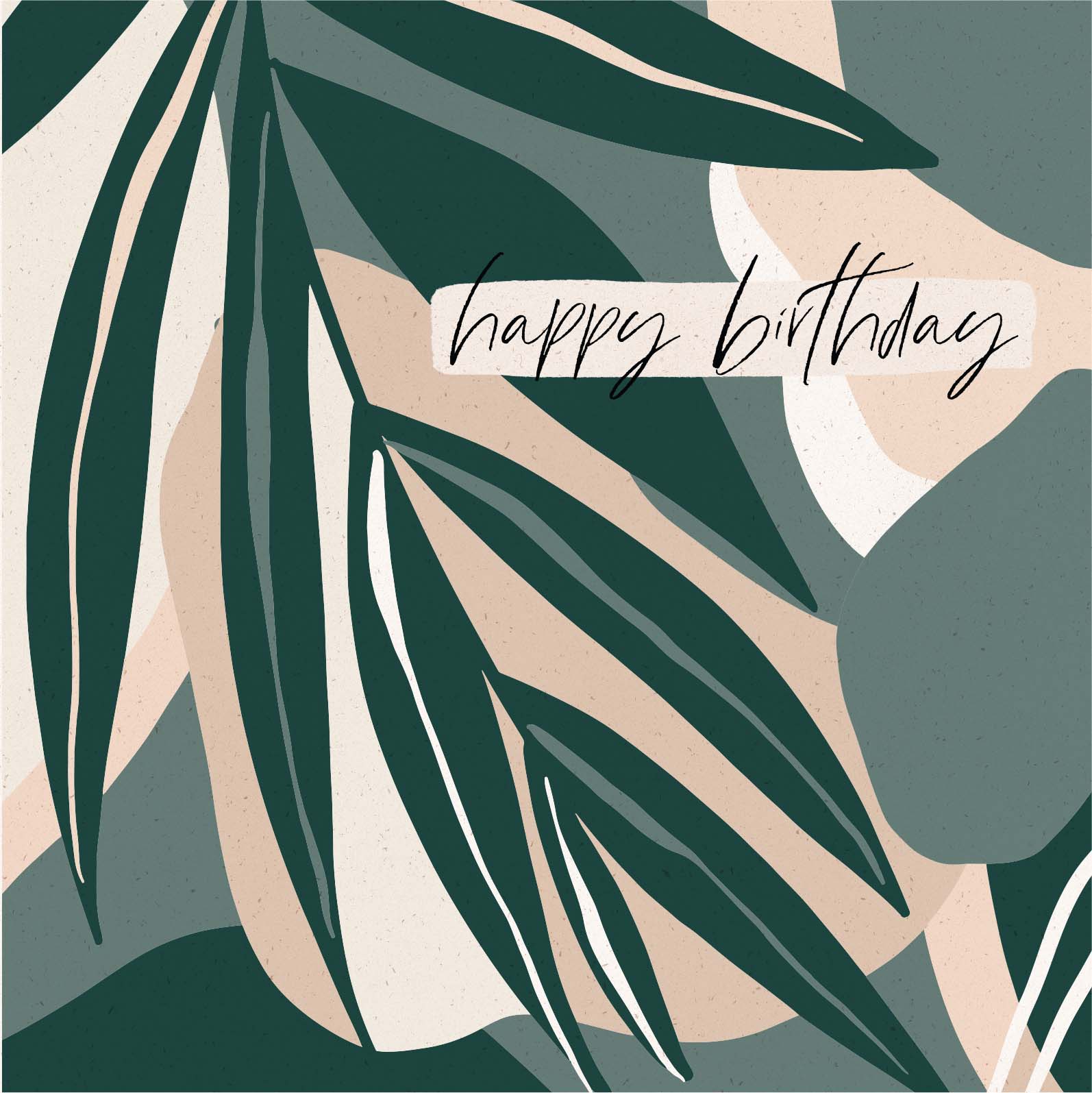 Greeting Card Rust - Green Birthday